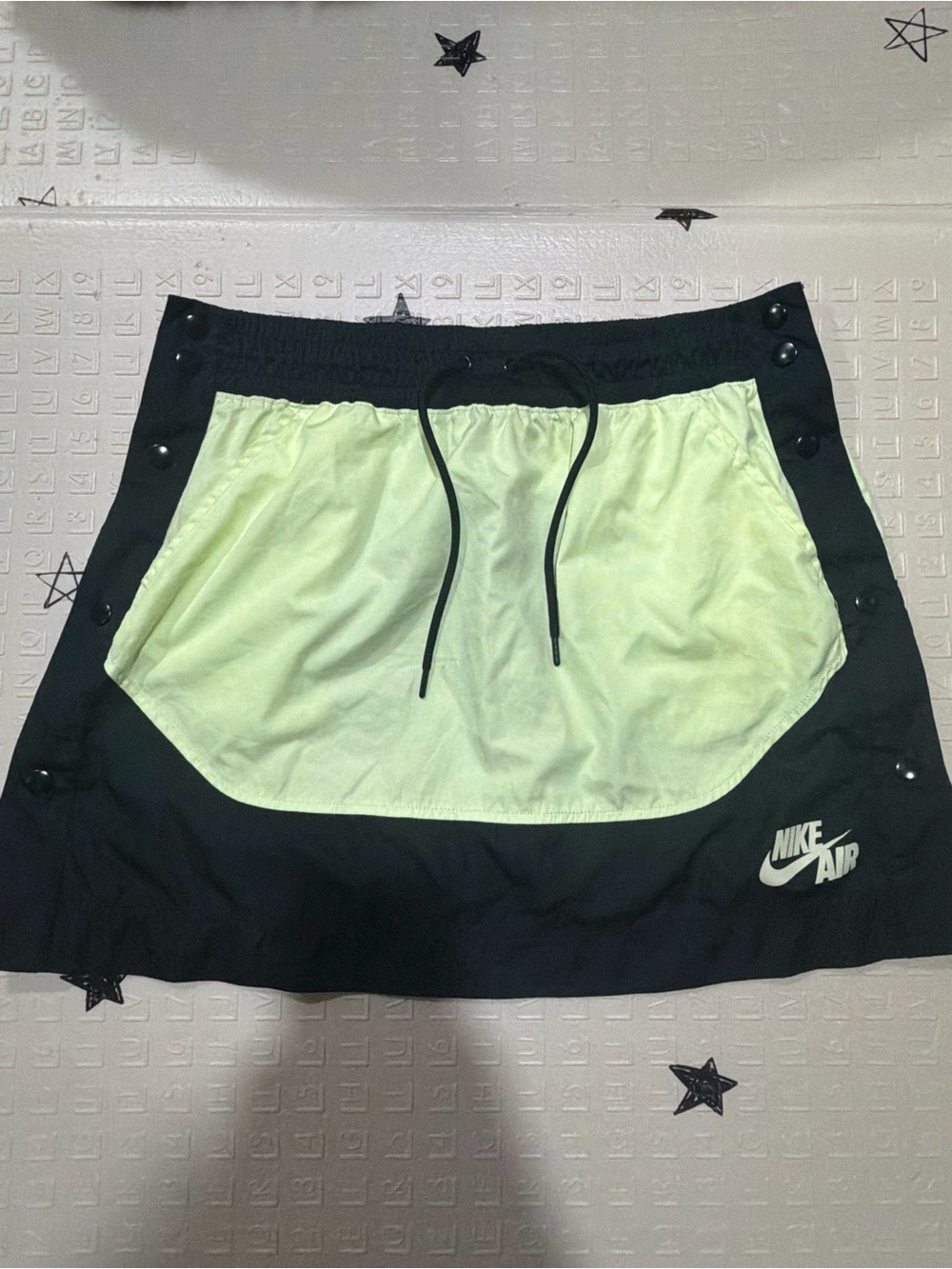 Nike Black & Light Green Athletic Mini Skirt